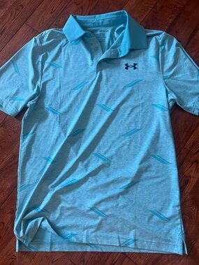 Under Armour Light Blue Polo with Teal Accents